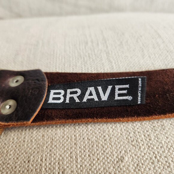🇨🇦 Vintage BRAVE Dark Brown Leather Belt – Made in Canada & Italy - Picture 6 of 9